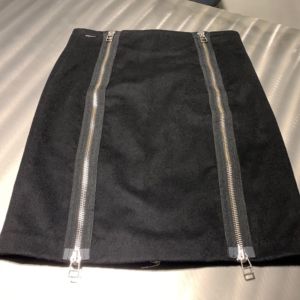 Vintage Adidas SLVR Black Wool Pencil Skirt Size M